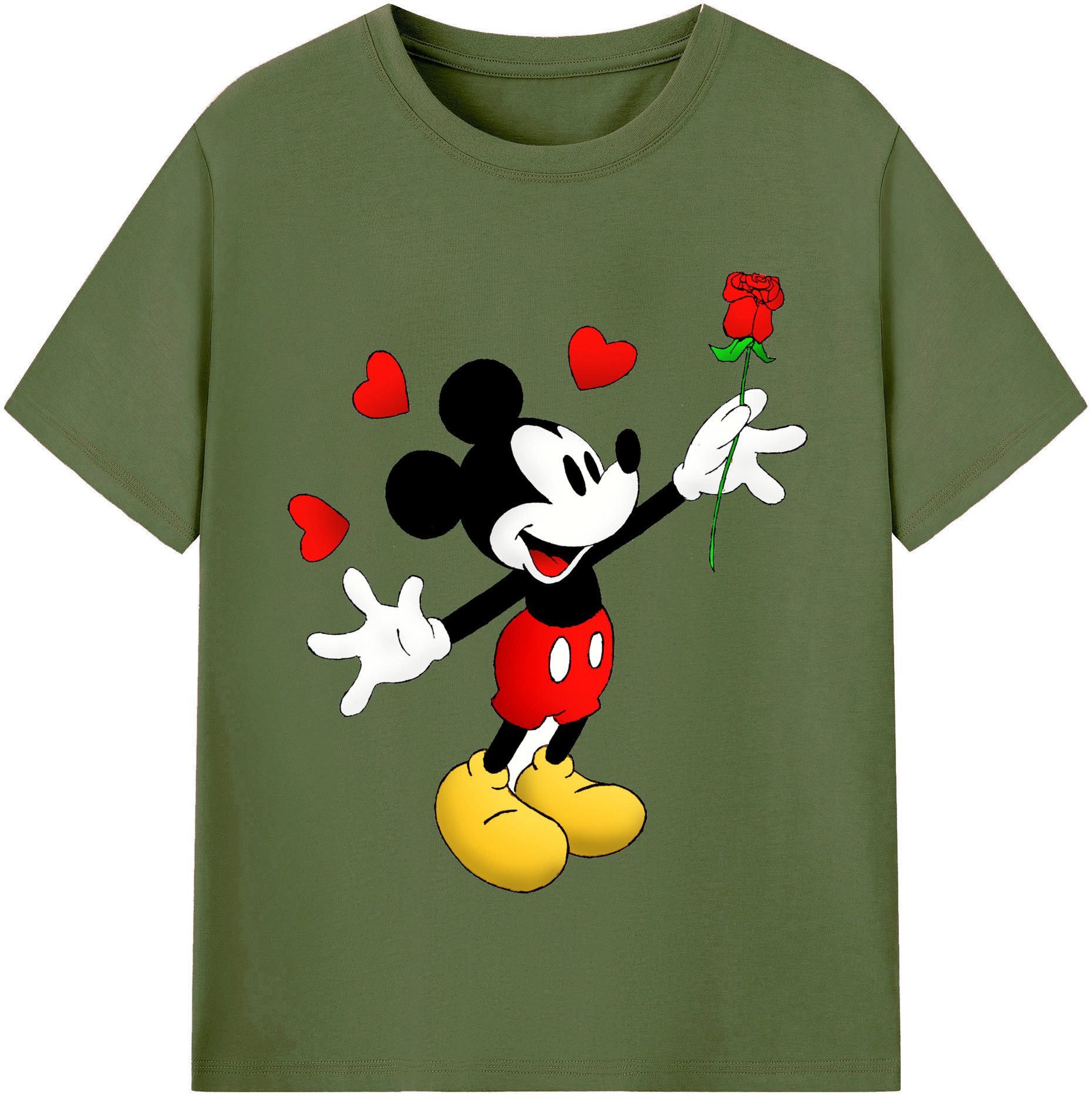 （画像用） ミッキーマウス Mickey Mouse 綿100％半袖Tシャツ（フロントプリント）